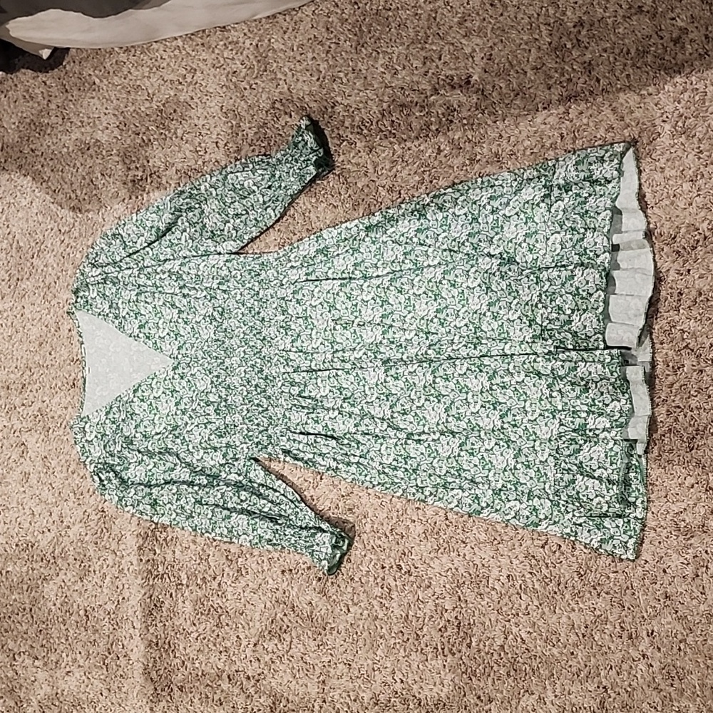 Green floral dress